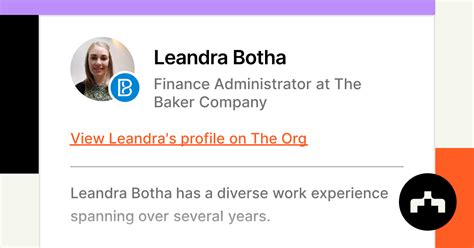 Leandra Botha Finance Administrator At The Baker Company The Org