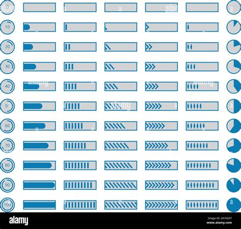 Progress Bars Preloaders Vector Collection Of Indicators Progress For