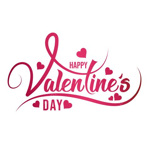 Happy Valentine Day 14th February Pink Typography Text Happy Valentine