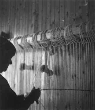 Anne Hansen Warping A Ww Loom Manndalen 1955 Photo Marta Hoffmann