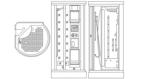 Shower cabin elevation cad drawing details dwg file - Cadbull