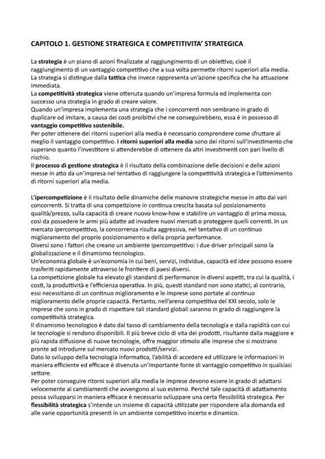 Riassunto Strategia Riassunto Strategia E Politica Aziendale E