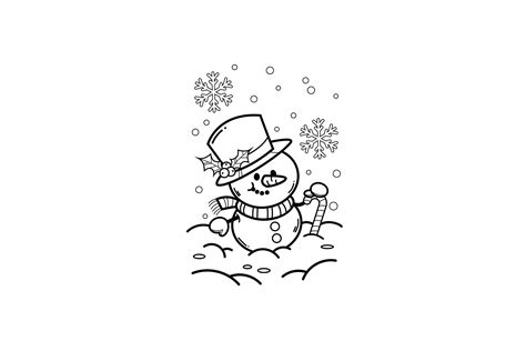 Snowman Coloring Page Graphic by Miss Chatz · Creative Fabrica