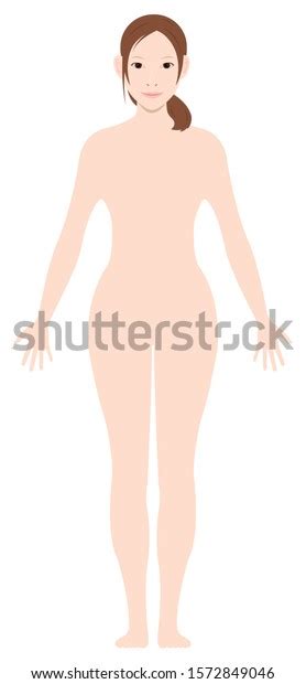 Standing Womans Nude Body Silhouette Outline Stock Vector Royalty Free