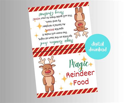 Magic Reindeer Food Digital Download Print At Home Reindeer Food