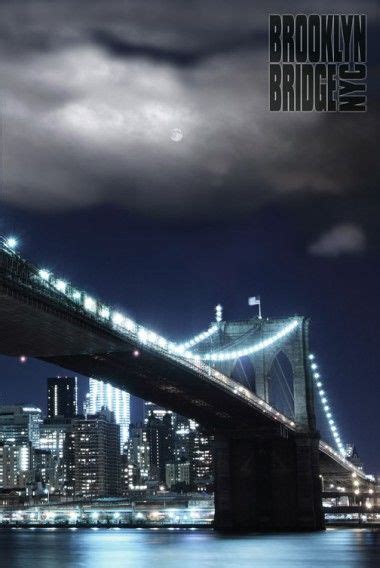 Nowy Jork Brooklyn Bridge Noc Plakat Galeria Plakatu Usa Cities