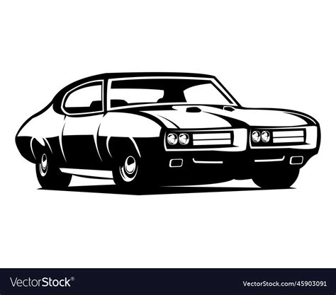 Pontiac Gto Judge Car Logo Silhouette Royalty Free Vector