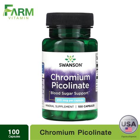 Swanson Chromium Picolinate 200 Mcg 100 Capsules Th