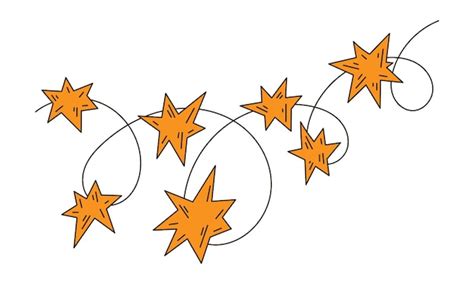 Guirlanda De Luzes De Estrelas De Natal Em Estilo Doodle Design Bonito