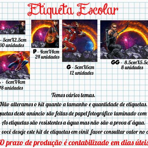 Cartela De Adesivos Personalizados No Tema Vingadores Elo7