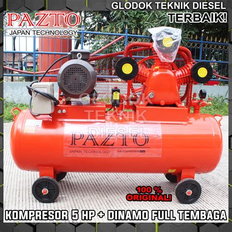 Jual PAZTO Kompresor Angin 5 HP Dinamo Motor Tembaga Compressor