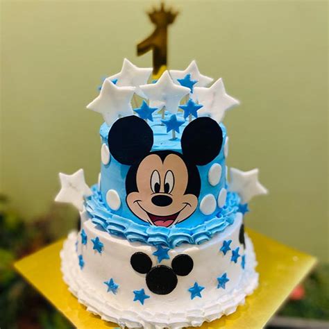 Send Two Tier Vanilla Fondant Mickey Mouse Cake Online GAL23 109997