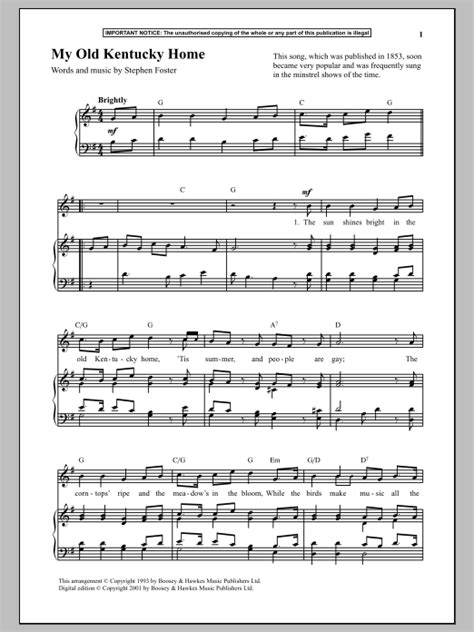 My Old Kentucky Home | Sheet Music Direct