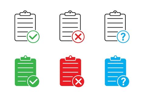 Conjunto De Iconos De Documento Con Marca De Verificaci N De Signo De