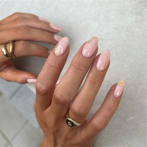 Nude Nails With Gold Foil Artofit