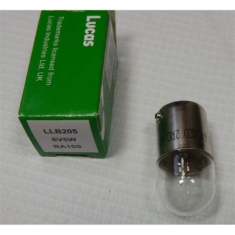 Lucas Classic Motorcycle Lucas Bulb 6v 5w Scc Ba15s Rear Lamp Bulb Single Element Electrical