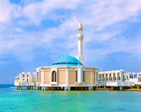 Saudi Arabia Jeddah Al Rahma Mosque Paint By Numbers Numeral Paint Kit