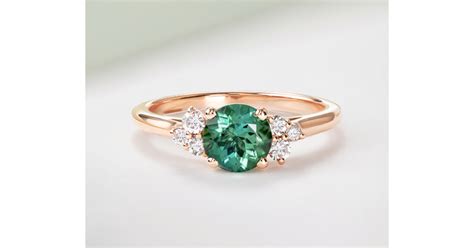 Bague Or Rose Tourmaline Verte Baby Everbloom Mm Gemmyo