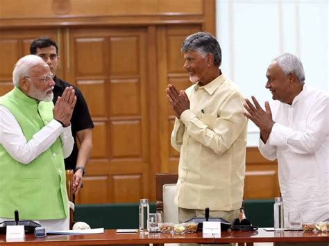 Nda Partners Unanimously Elected Modi As Leader Of Nda Chandrababu Naidu