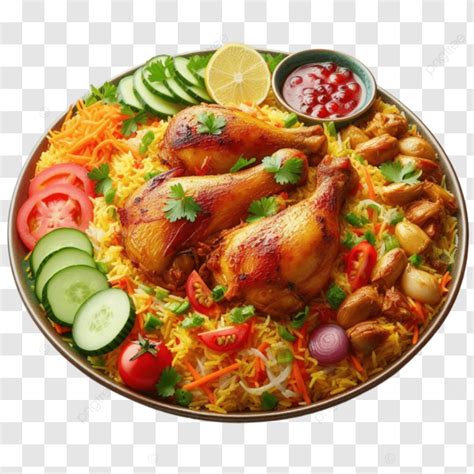 Chicken Biryani Chicken Rice Dish Spicy Food Png Transparent Image