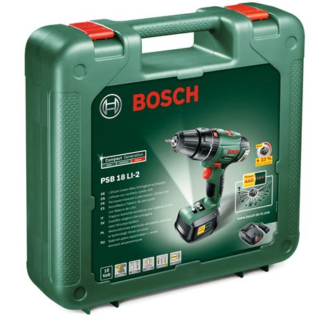 Bosch 18 V Akku Schlagbohrschrauber PSB 18 LI 2 Inkl 2 Ah Akku Mit