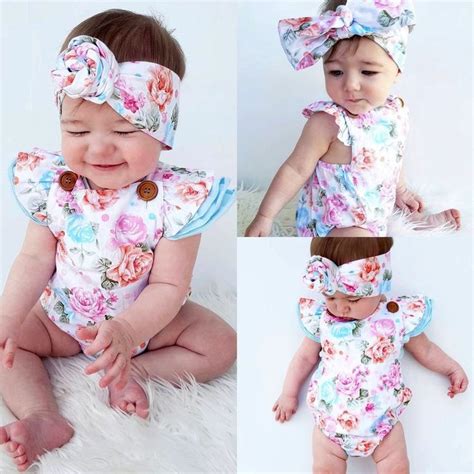 Reci N Nacido Beb Ni As Floral Enterito Enterizo Verano Sunsuit