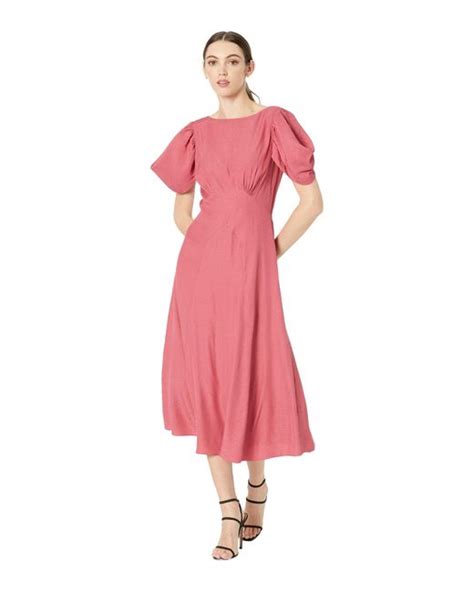 Ted Baker Synthetic Tulipi Panelled Midi Tea Dress In Pink Lyst