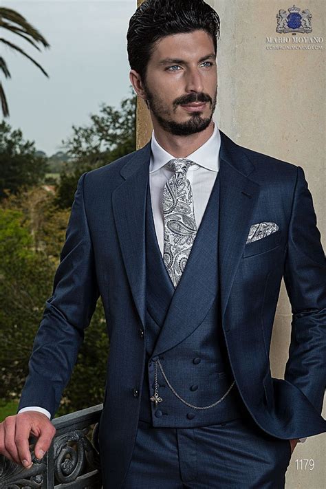 Bespoke Midnight Blue Wedding Suit 1179 Mario Moreno Moyano Costume Mariage Bleu Costume