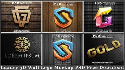 Luxury 3d Wall Logo Mockup Psd Free Download Nitesh Gfx Youtube