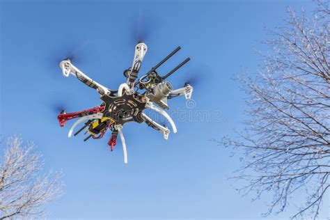 Hexacopter Drone Flying with Camera Editorial Stock Photo - Image of ...