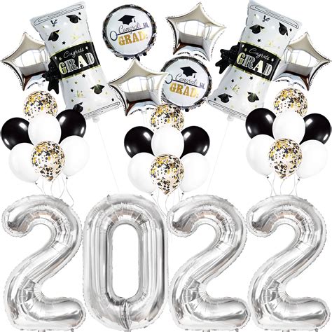 Buy Silver Graduation Decorations 2022 Set Pack Of 37 Silver 2022