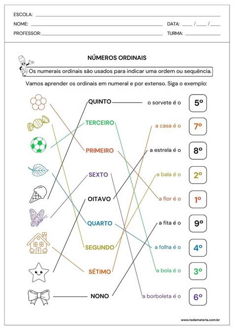 Numeros Ordinais Para Imprimir - Atividades sobre números ordinais (para imprimir) - Toda Matéria
