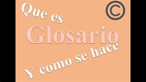 C Mo Hacer Un Glosario Udoe