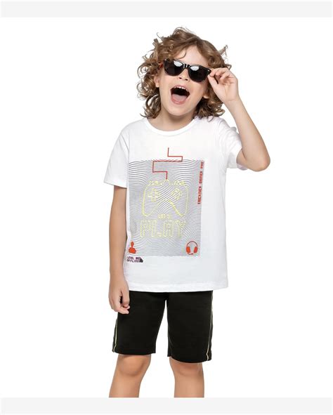 Riachuelo Conjunto Infantil Masculino Let S Play Trick Nick Branco