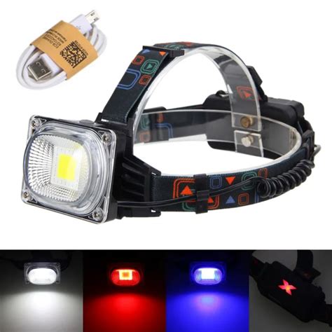 Vastfire 10w Cob Rgb Led Camping Headlight Usb Rechargeable Headlamp