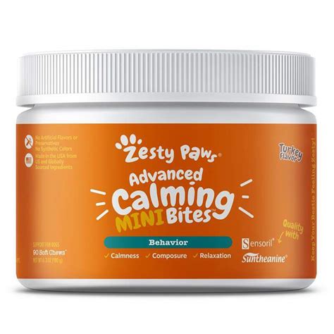 Zesty Paws Advanced Calming Mini Bites Turkey 90 Soft Chews