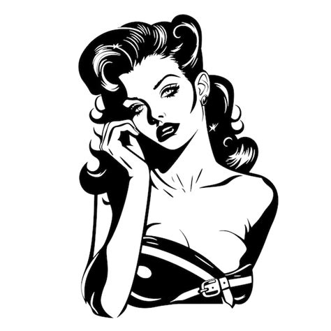 Pin Up Girl Silhouette Vector Premium Ai Generated Vector