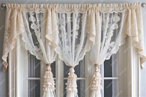 Premium Photo Shabby Chic Lace Curtain Canopy