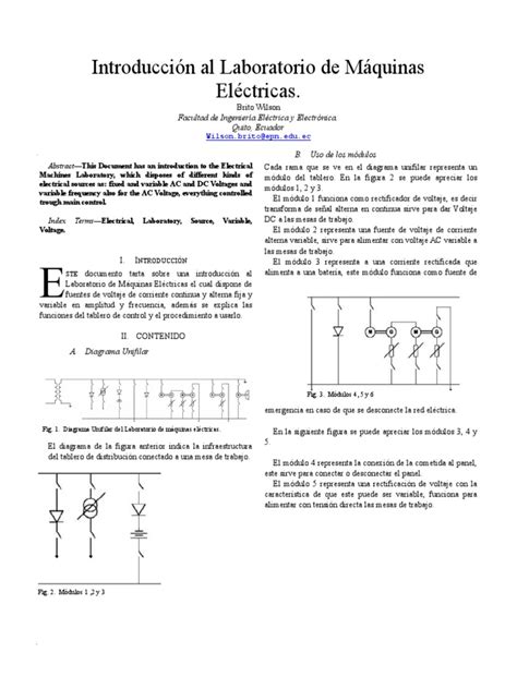 Introduccion Al Laboratorio De Máquinas Eléctricas Pdf Corriente