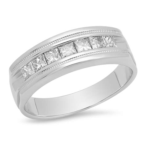 14K White Gold Ring Weighs 7.6 Grams Total 1.00ct Diamonds