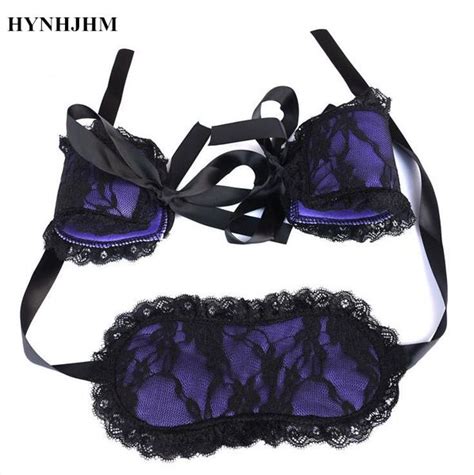 Babydoll Sexy Lingerie Set For Sex Toys Sexy Lace Mask Handcuffs Set Blindfolded Patch
