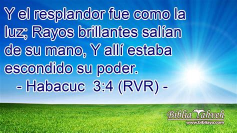 Habacuc 34 Rvr Y El Resplandor Fue Como La Luz Rayos Brilla