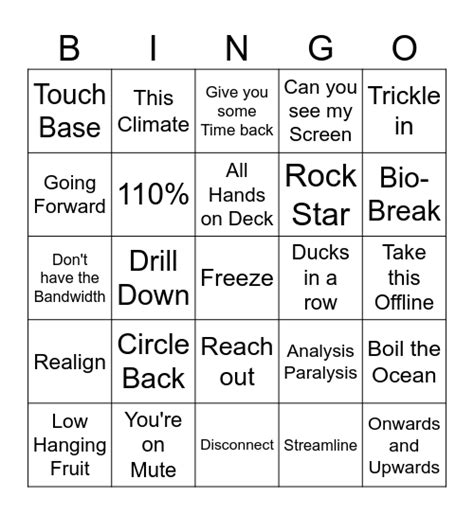 Teams Call Bingo Card