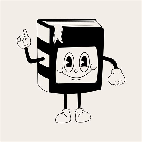 Book 30s cartoon mascot character 40s, 50s, 60s old animation style in ...