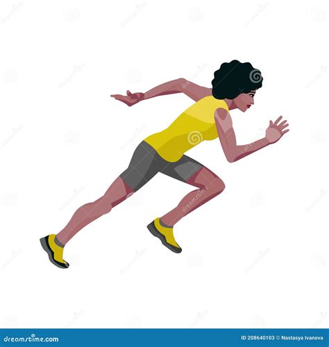 Female Sprinter Illustration Cartoon Vector CartoonDealer 43769991