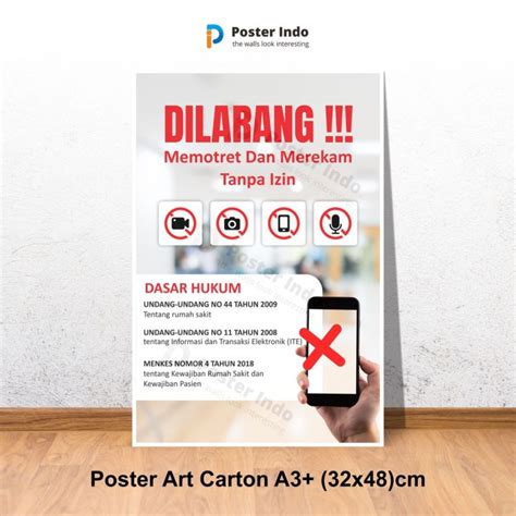 Poster Dilarang Memotret Dan Merejan Tanpa Izin Lazada Indonesia