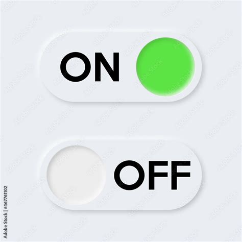 Vecteur Stock Icon On And Off Toggle Switch Button Ui Ux For Mobile