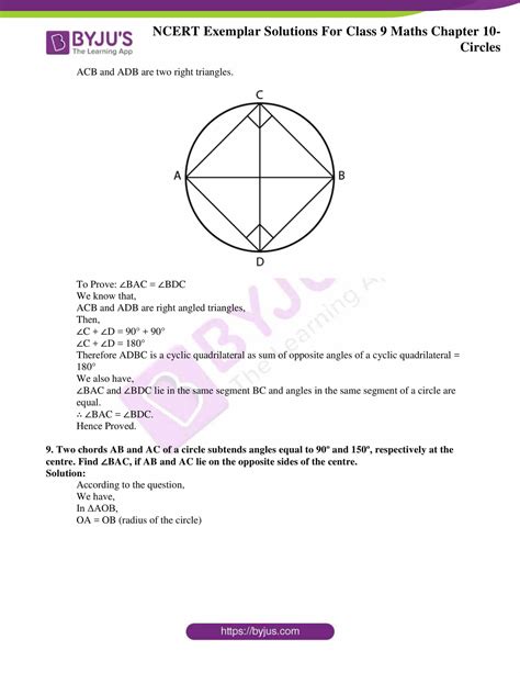 Ncert Exemplar Class 9 Mathematics Chapter 10 Circles