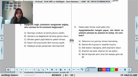 TÜRKÇE Filiz UĞURLU 10 Sınıf Cümle Türleri EİS Soru Çözümü