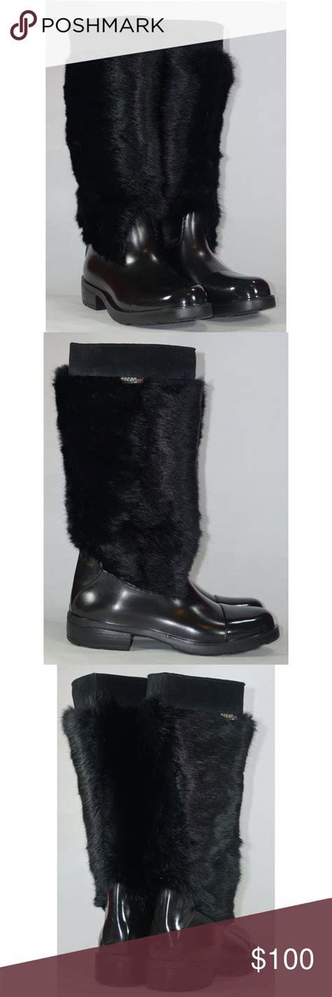 Italian Fur Oscar Sport Leather Boots Womens 10 Fur Boots Women